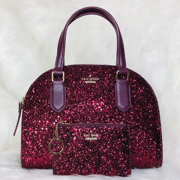 kate spade Handbags - Kate Spade Mini Reiley Glitter Satchel Wallet Set
